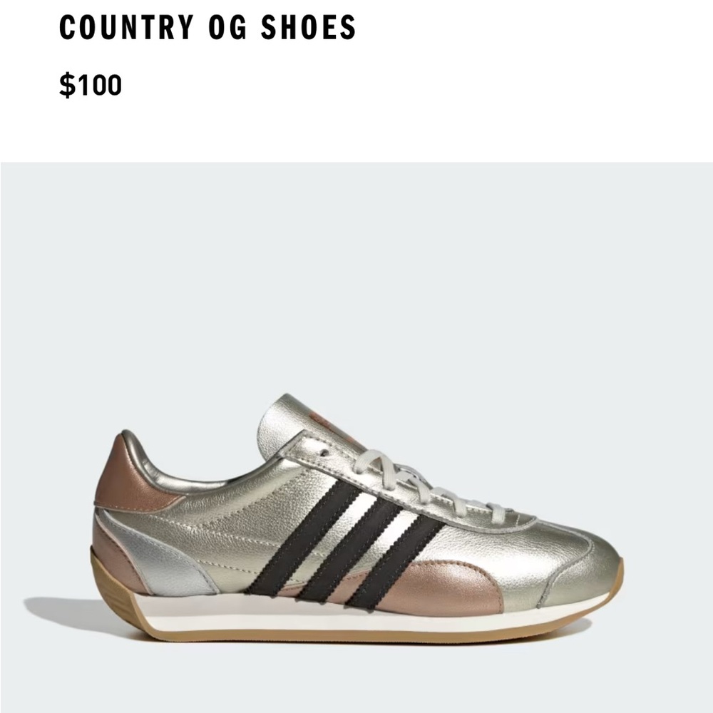 Adidas Country OG Women's Silver and Gold Sneakers